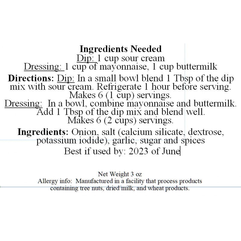 Ranch Dip/Dressing MixTGC
